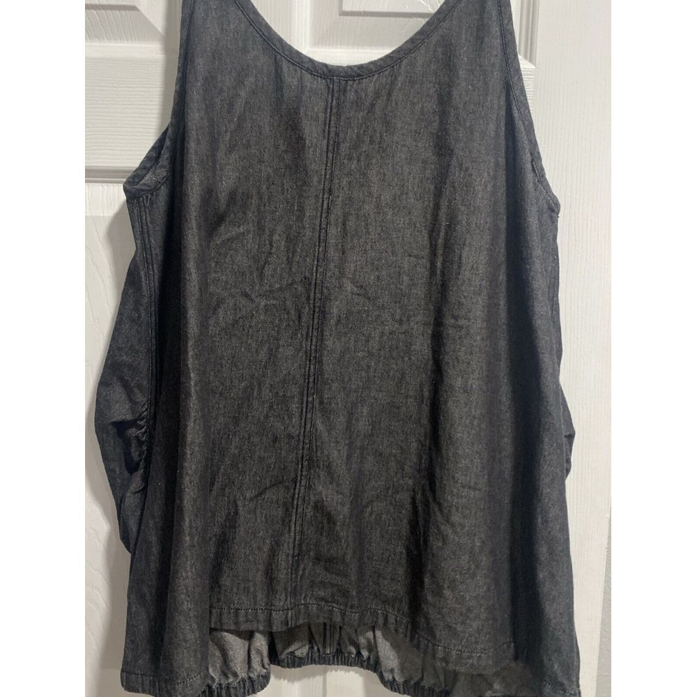 Hebbeding Boho Oversized charcoal Blouse Women's Tank Size 2‎ runway Lagenlook - Picture 9 of 10